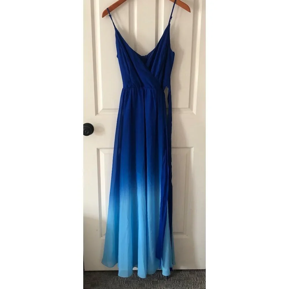 Women's Premier Amour Blue Ombre Sleeveless Maxi Dress Size 4 - Picture 3 of 15